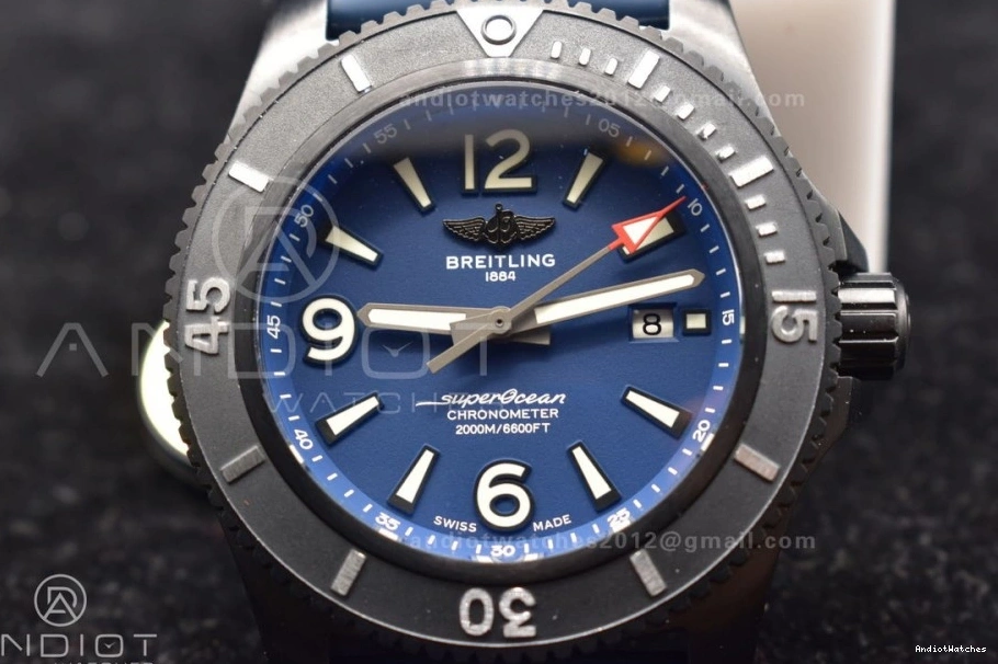 1170 TF Bezel On Best Edition 44 Rubber Strap Lightweight 1:1 A Superocean Black Automatic Black Blue Dial 0104